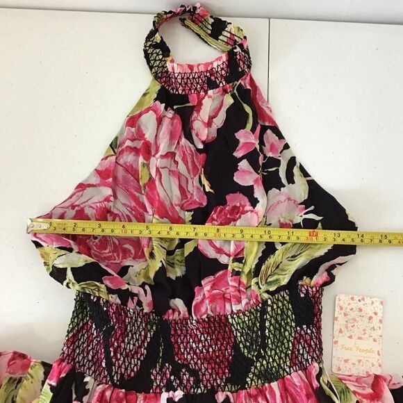 Free People Black Floral In Full Bloom Flowy Maxi Dress New Size XS - Picture 8 of 15